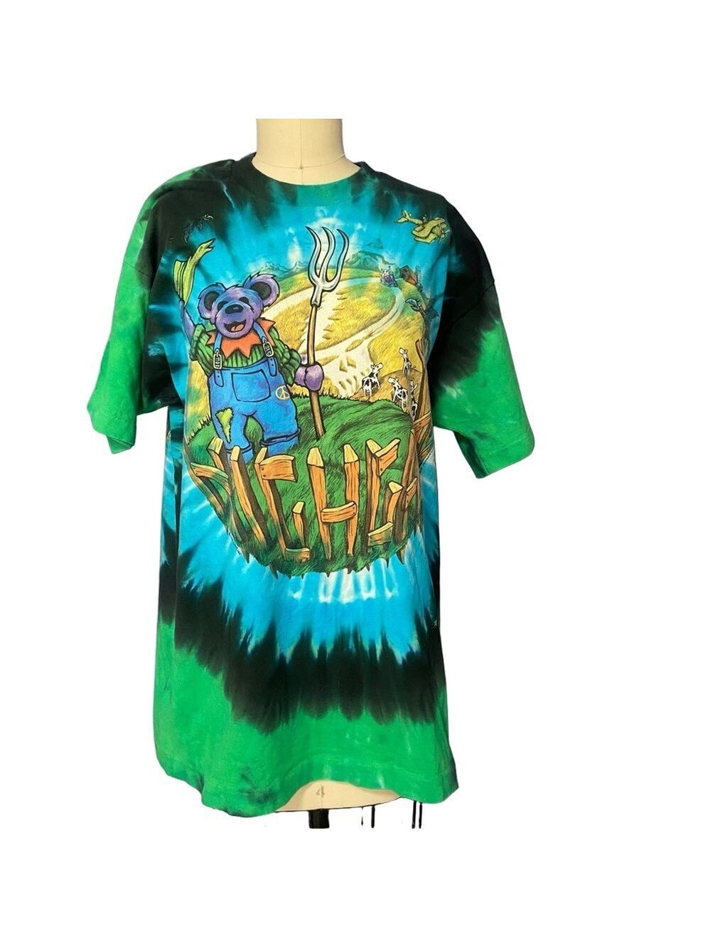 Vintage 1995 Grateful Dead Liquid Blue Highgate Tie-Dye T-Shirt – Size XL